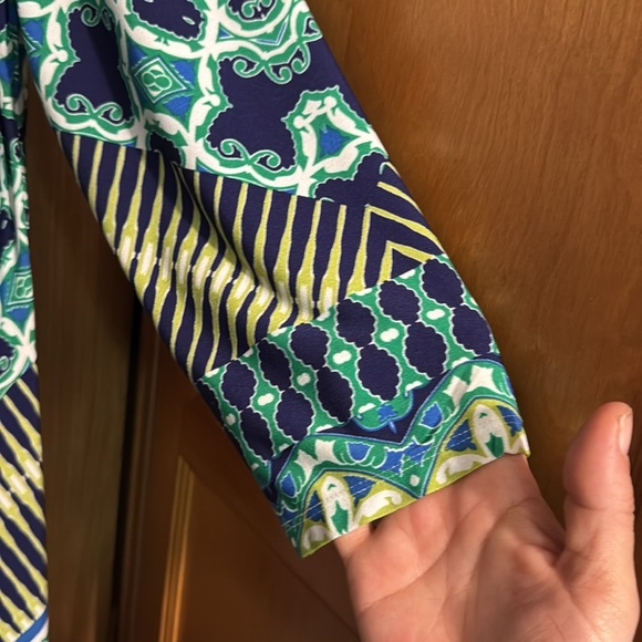 London Times Colorful Geometric Pattern Dress size 8 - Picture 4 of 5